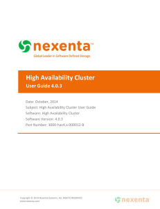 High Availability Cluster User Guide 4.0.3