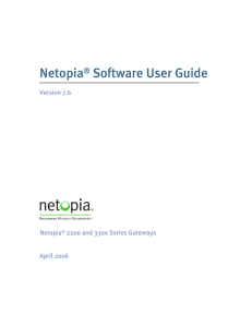Netopia Software User Guide V7