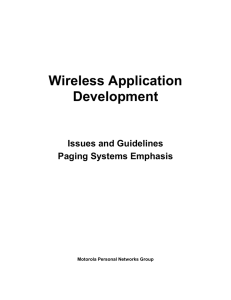 Wireless Application Development Issues