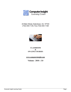Course Catalog - Computer Insight Learning Center