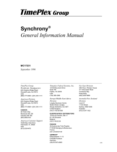 Synchrony General Information Manual