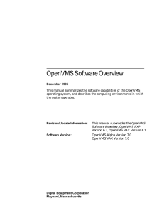 OpenVMS Software Overview