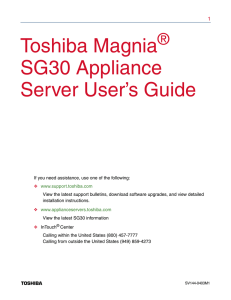 Toshiba Magnia SG10 Server Appliance User`s Guide