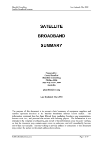 Satellite Broadband Summary