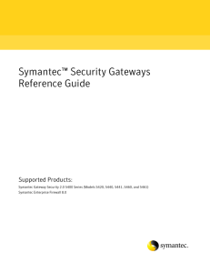 Symantec™ Security Gateways Reference Guide