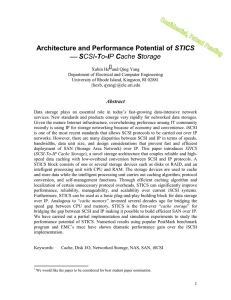 Architecture and Performance Potential of STICS, Scsi
