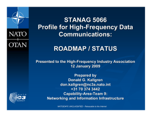 STANAG 5066 Update - HFIA, High Frequency Industry Association