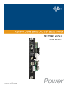 AlphaNet DSM3 Series DOCSIS® Status Monitor