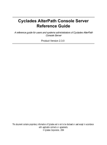 Cyclades AlterPath Console Server Reference Guide