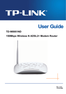 TD-W8951ND 150Mbps Wireless N ADSL2+ Modem Router - TP-Link
