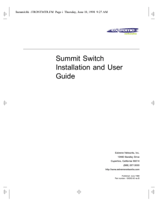 Summit Installation and User Guide