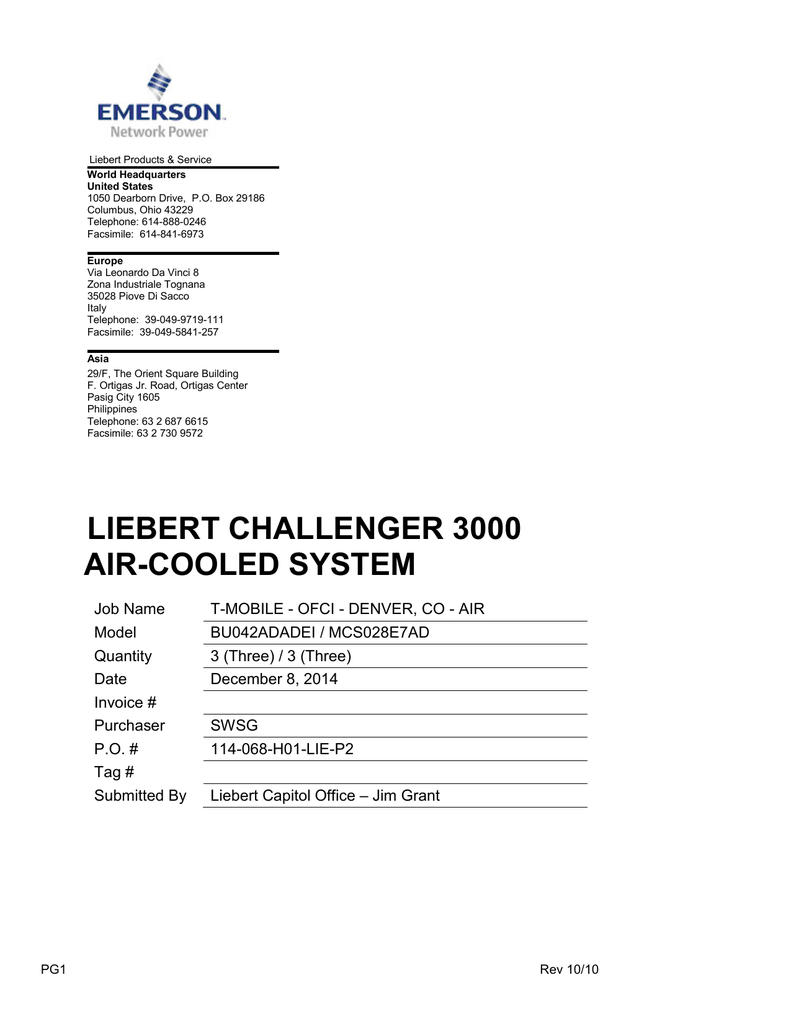 Liebert Challenger 3000 Air