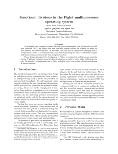 Functional divisions in the Piglet multiprocessor operating system