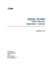 ZTE ZXDSL 931VII Netvigator Manual