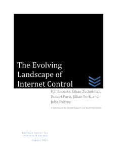 The Evolving Landscape of Internet Control