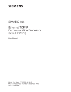 SIMATIC 505 Ethernet TCP/IP Communication Processor (505