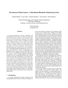 The Internet Motion Sensor: A Distributed Blackhole