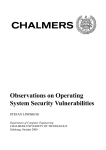 Observations on Operating System Security Vulnerabilities