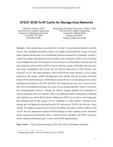STICS: SCSI-To-IP Cache for Storage Area Networks