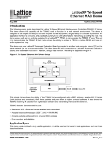 TN1111 – LatticeXP Tri-Speed Ethernet MAC Demo Technical Note