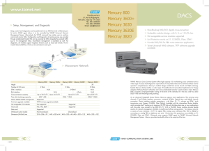 Mercury 800 Mercury 3600+ Mercury 3630 Mercury 3630E Mercruy