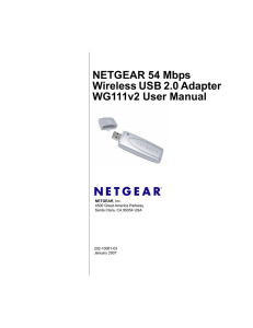 NETGEAR 54 Mbps Wireless USB 2.0 Adapter WG111v2 User Manual