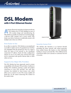 Actiontec GT724R DSL Modem with 4 Port Ethernet Router Product