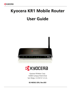 Kyocera KR1 Mobile Router User Guide