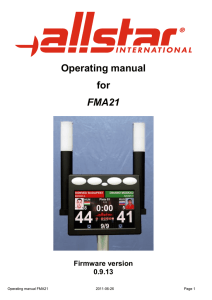 Operating manual for FMA21