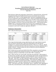 Service Electric Cablevision Broadband Internet Service