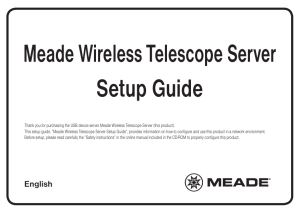 Meade Wireless Telescope Server Setup Guide - Meade