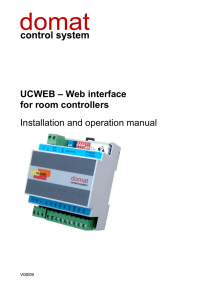 UCWEB – Web interface for room controllers Installation and
