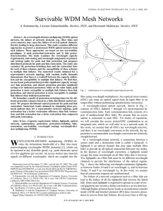 Survivable WDM mesh networks - Lightwave Technology, Journal of