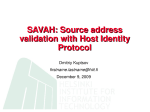 SAVAH: Source address validation with Host Identity Protocol