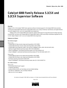 Catalyst 6000 Family Release 5.1CSX and 5.2CSX