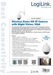 Wireless Dome HD IP Camera with Night Vision, IP66