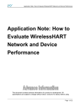 Application Note: How to Evaluate WirelessHART Network and Device Performance