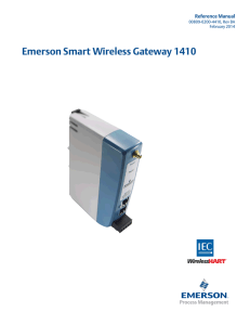 Emerson Smart Wireless Gateway 1410 Reference Manual 00809-0200-4410, Rev BA February 2014