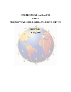 ICAO TECHNICAL MANUAL FOR IRIDIUM AERONAUTICAL MOBILE SATELLITE (ROUTE) SERVICE