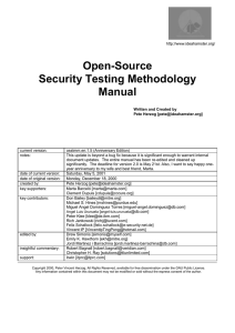 Open-Source Security Testing Methodology Manual