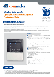 Wireless data transfer Open platform for M2M systems Product portfolio comander amiROUTER