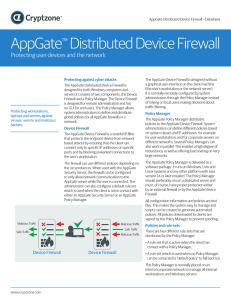 AppGate Distributed Device Firewall ™ Protecting user devices and the network