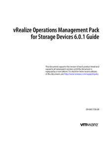 vRealize Operations Management Pack for Storage Devices 6.0.1