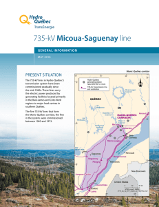 735-kV Micoua-Saguenay line General Information - Hydro