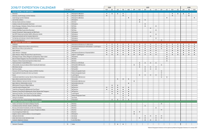 2016/17 EXPEDITION CALENDAR