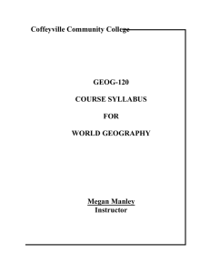 world geography syllabus Spring 09