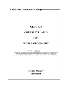 GEOG-120: World Geography - Coffeyville Community College