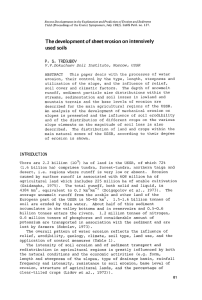 The development of sheet erosion on intensively used soils