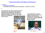 1 Particle Interaction with Matter and Detectors