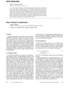 Bose–Einstein condensation NEW PROBLEMS